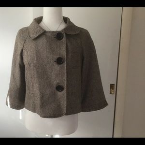 VERTIGO PARIS JACKET- BROWN HERRINGBONE - SIZE MED
